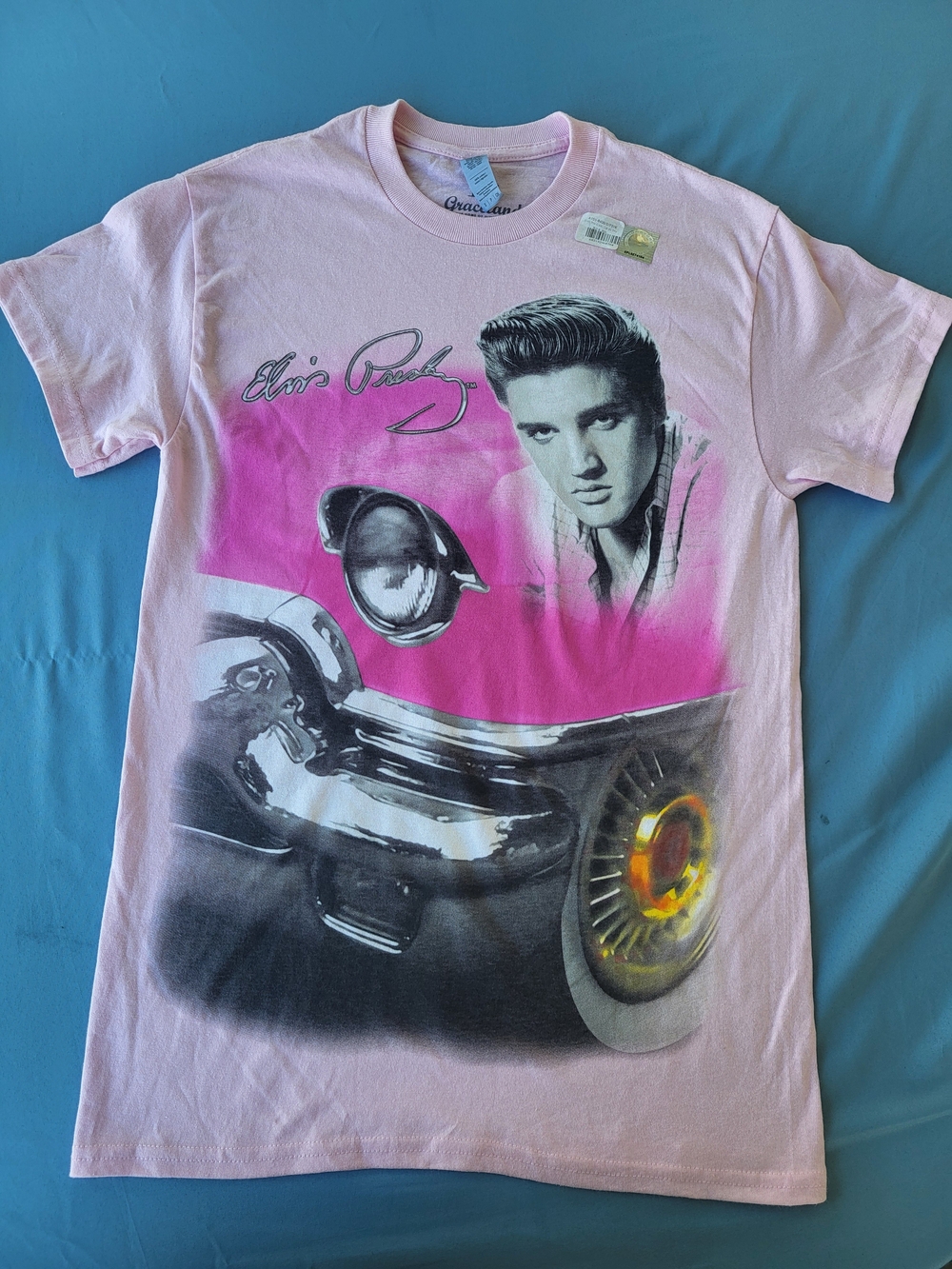 Classic Rock Pink Graphic Tee - Short Sleeve Women's Top